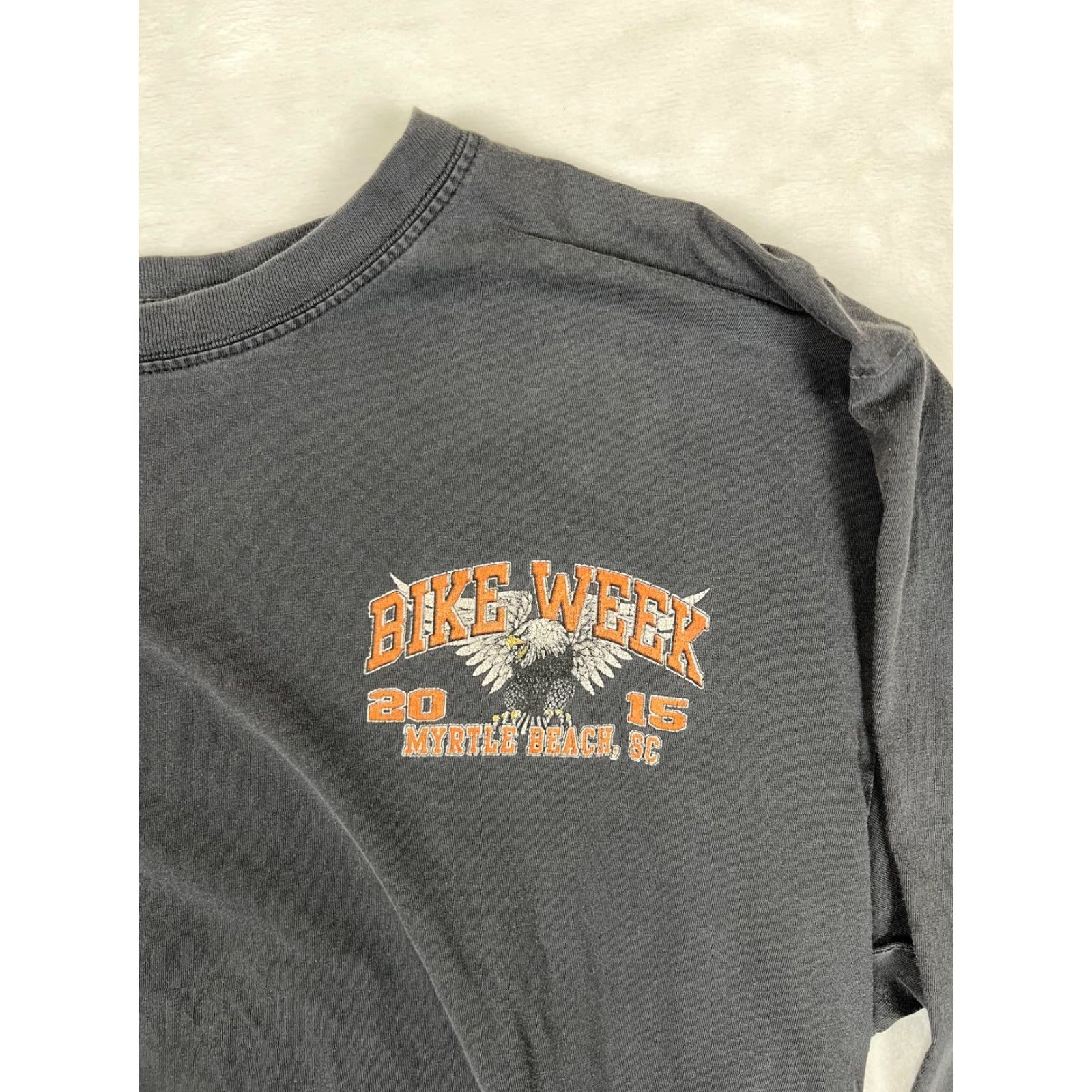 Vintage Bike Week Myrtle Beach Shirt Mens XL Gray Eagle Long Sleeve Biker 2015 Retro Size US XL / EU 56 / 4 - 3 Thumbnail