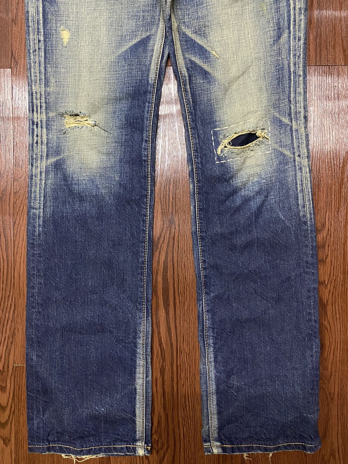 Japanese Brand Vintage Japanesed Brand Edwin MudWash Distressed Fit Jeans Size US 31 - 5 Thumbnail