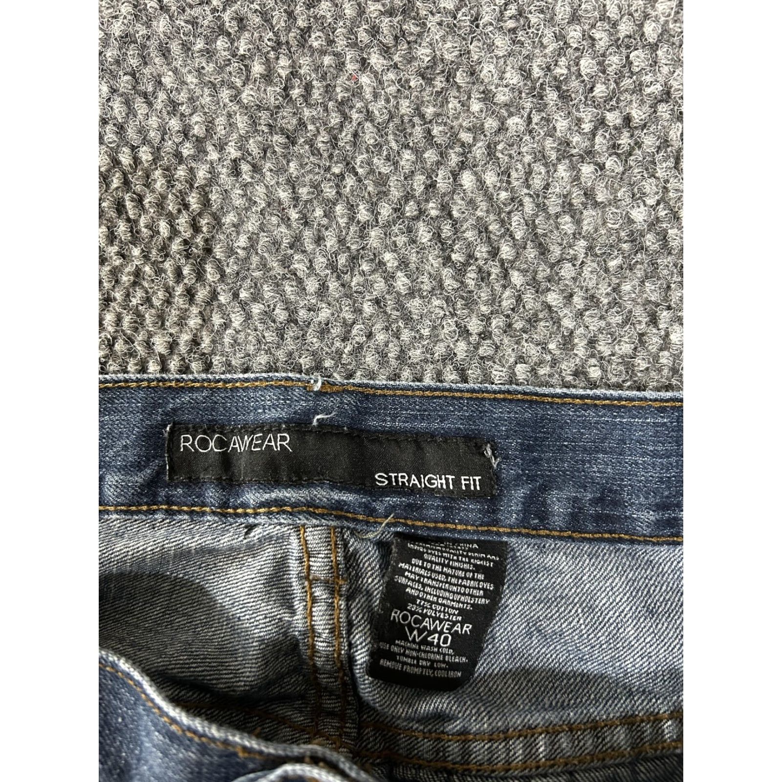 Rocawear Rocawear Jeans Mens 40 Blue Denim Straight Fit Distressed Camo Patchwork Baggy Pocketed Baggy Mens Size US 40 / EU 56 - 5 Thumbnail