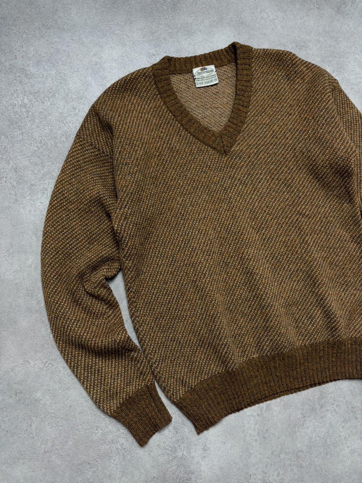 Fruit Of The Loom Rare Fruit of The loom Vintage wool knitwear 80s Brown Size US M / EU 48-50 / 2 - 3 Thumbnail