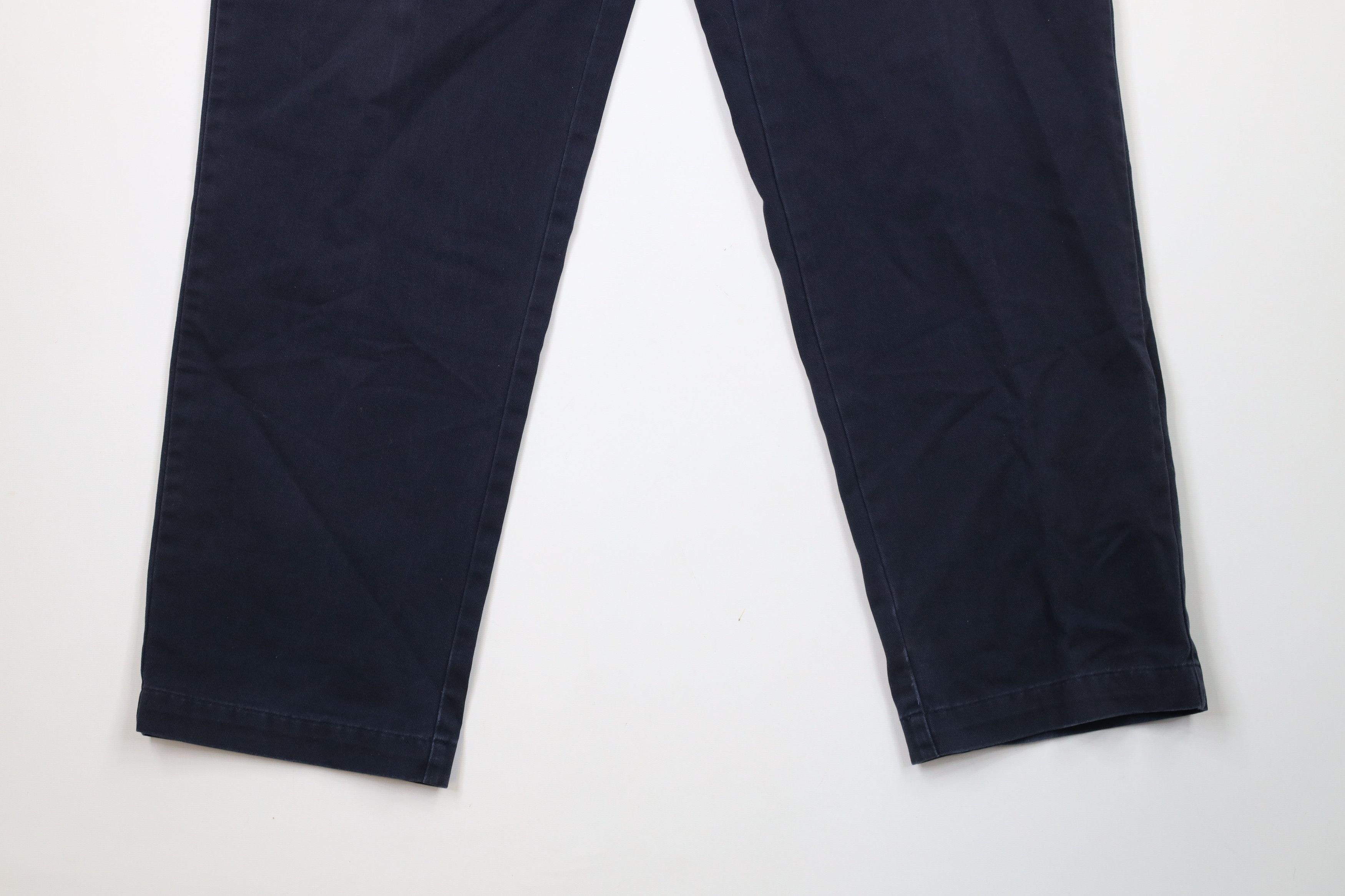 Ralph Lauren × Vintage Vintage 90s Ralph Lauren Wide Leg Chino Pants Navy Blue Size US 35 - 4 Thumbnail
