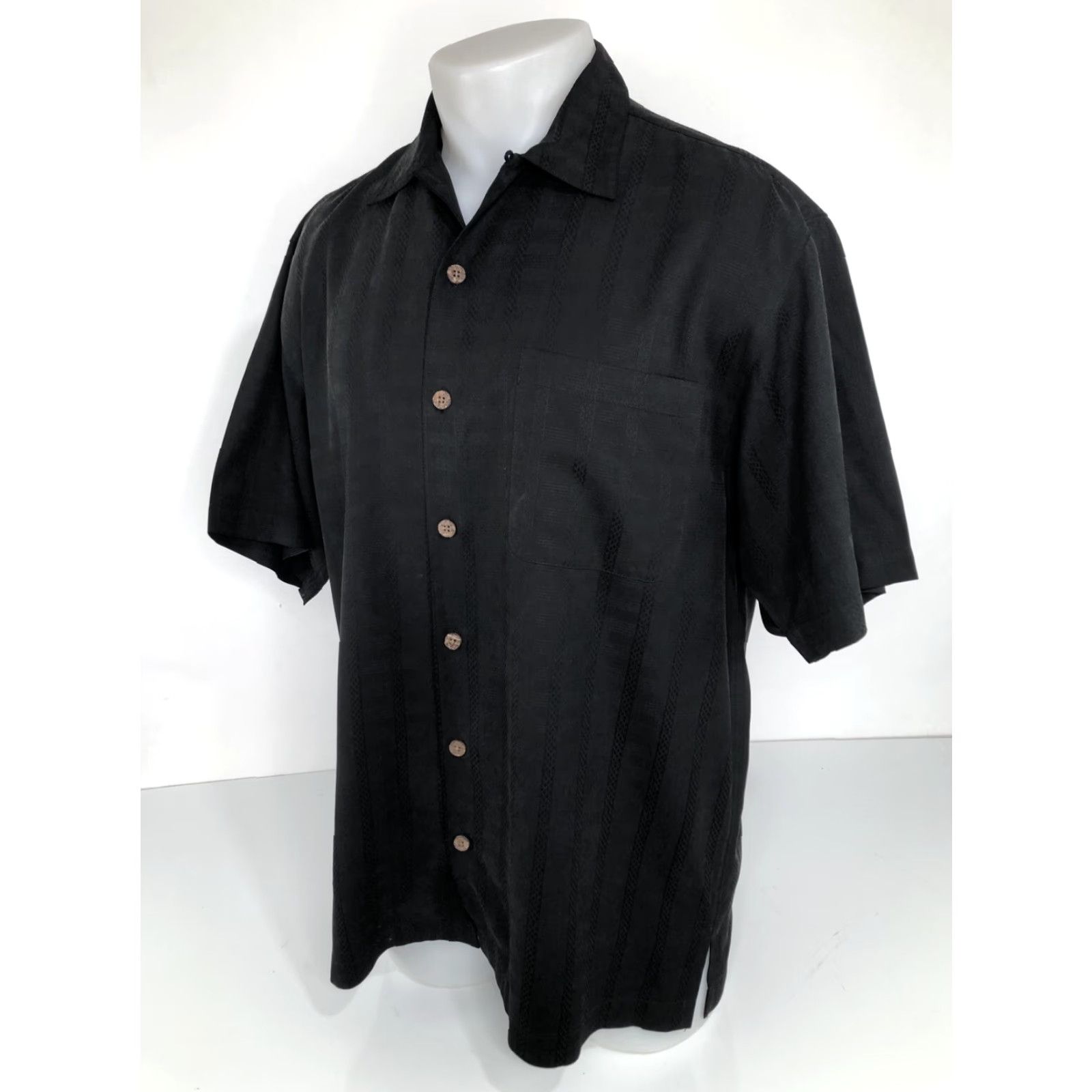 Tommy Bahama TOMMY BAHAMA Embroidered KING OF THE GREEN Golf SILK Mens Shirt M Black Short Sleeve Button-Up Size US M / EU 48-50 / 2 - 3 Thumbnail
