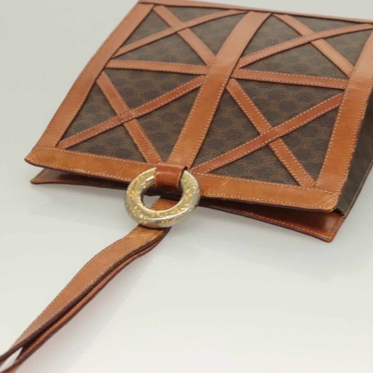 Celine CELINE Macadam Canvas Shoulder Bag Pvc Leather Brown Gold Size ONE SIZE - 6 Thumbnail