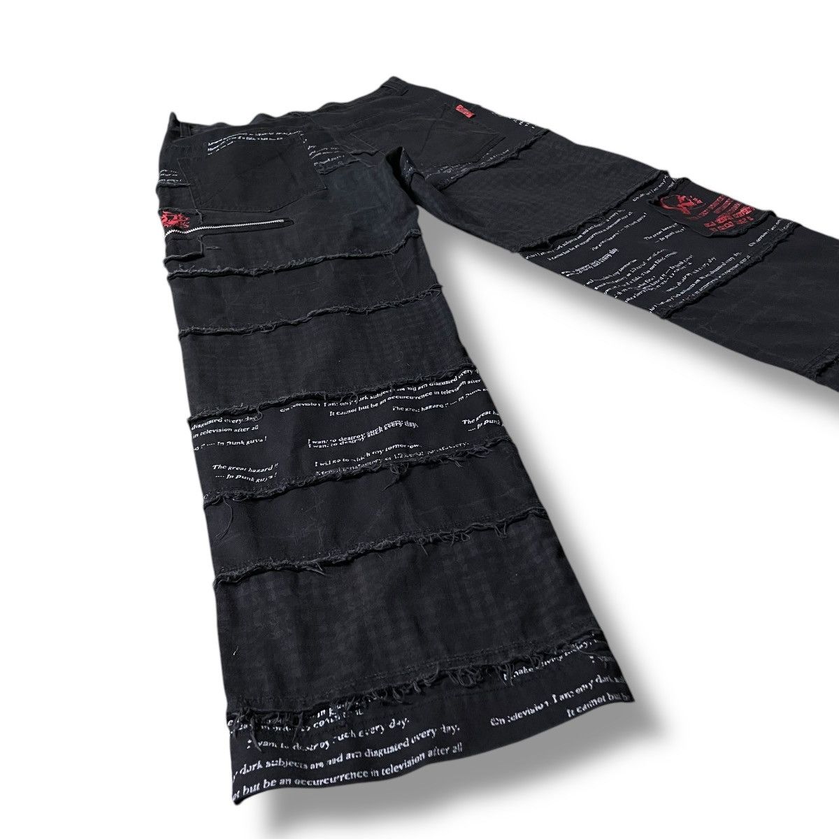 If Six Was Nine × Japanese Brand × Yasuyuki Ishii 🇯🇵☠️ MAD PUNK WORDING PATCHES SEDITIONARIES PUNK GOTHIC PANTS Size US 29 - 11 Thumbnail