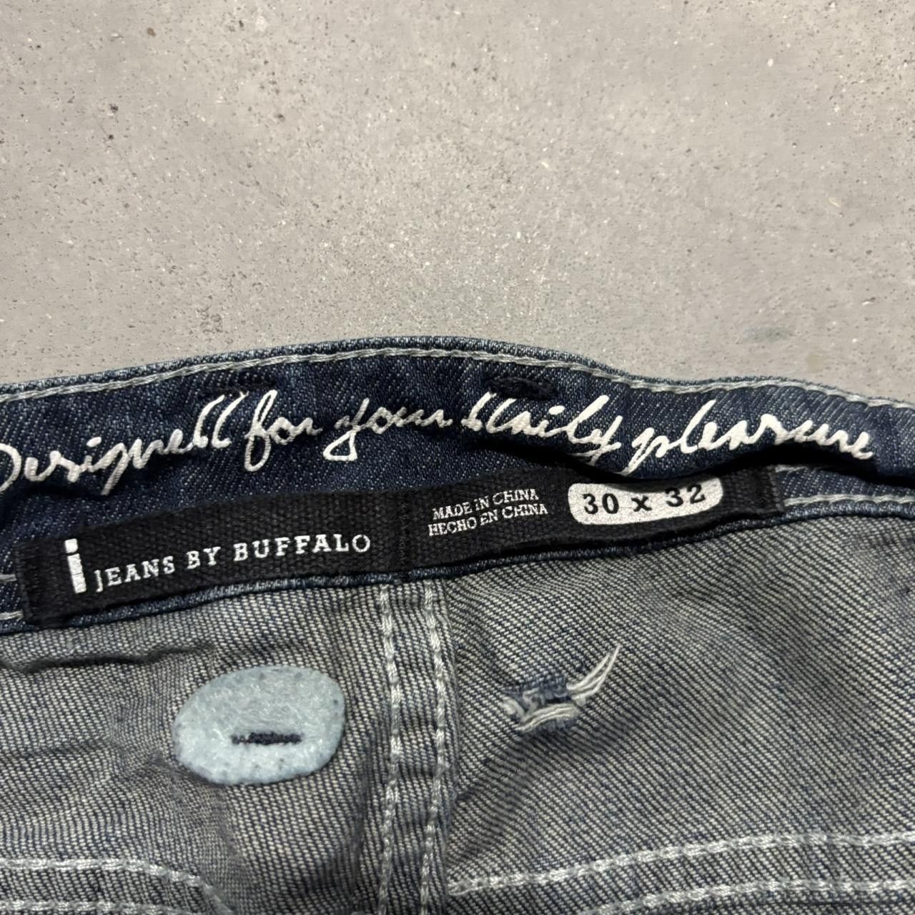 Japanese Brand × Vintage Crazy Vintage Y2K/2000s Grunge Faded Dark Wash Distressed Mall Goth Denim Jeans! Size US 30 / EU 46 - 8 Thumbnail