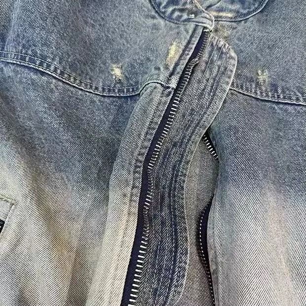 Japanese Brand × Vintage Collarless wash denim motorcycle jacket Size US M / EU 48-50 / 2 - 17 Thumbnail