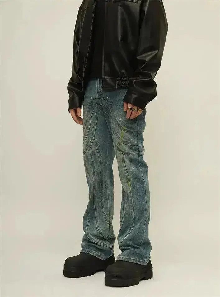 Japanese Brand Straight fit patchwork jeans Size US 32 / EU 48 - 3 Thumbnail