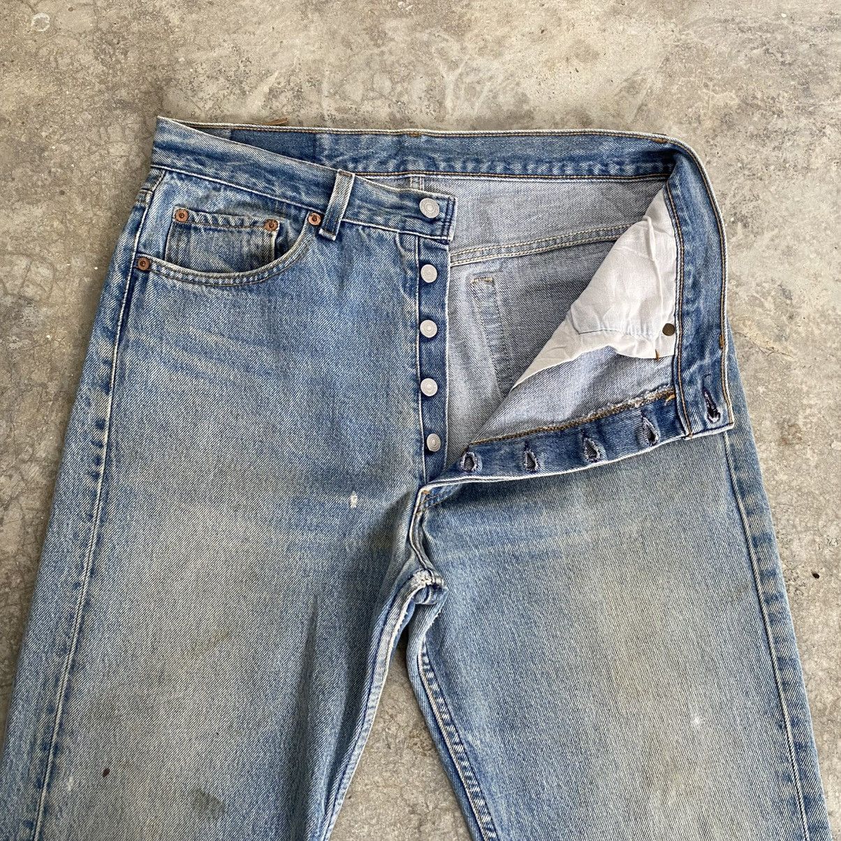 Levi's Vintage Levis 501 Faded Stonewashed Blue Distressed Jeans Size US 32 / EU 48 - 8 Thumbnail