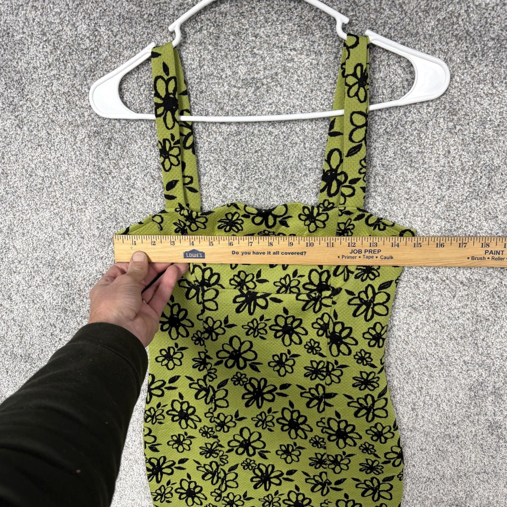 Forever 21 FOREVER 21 Dress S Floral Green Sleeveless Bodycon Mini Square Neck Strappy Dress Women's Casual Party/Cocktail 2000s Y2K Vintage Not Vintage Size S / US 4 / IT 40 - 2 Thumbnail