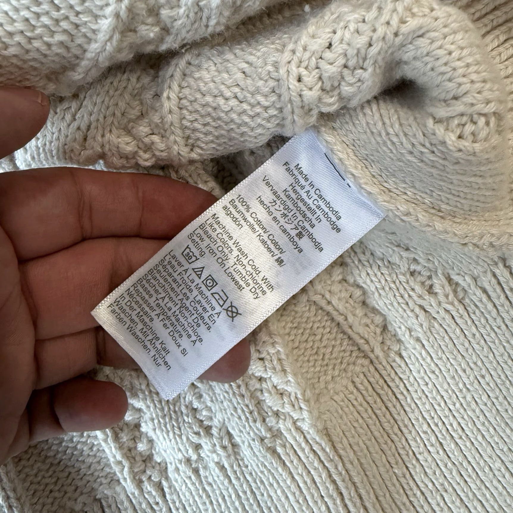 J.Crew J. Crew Fisherman Sweater Women's Small Cream Cotton Cable Knit Pullover Winter Size S / US 4 / IT 40 - 6 Thumbnail