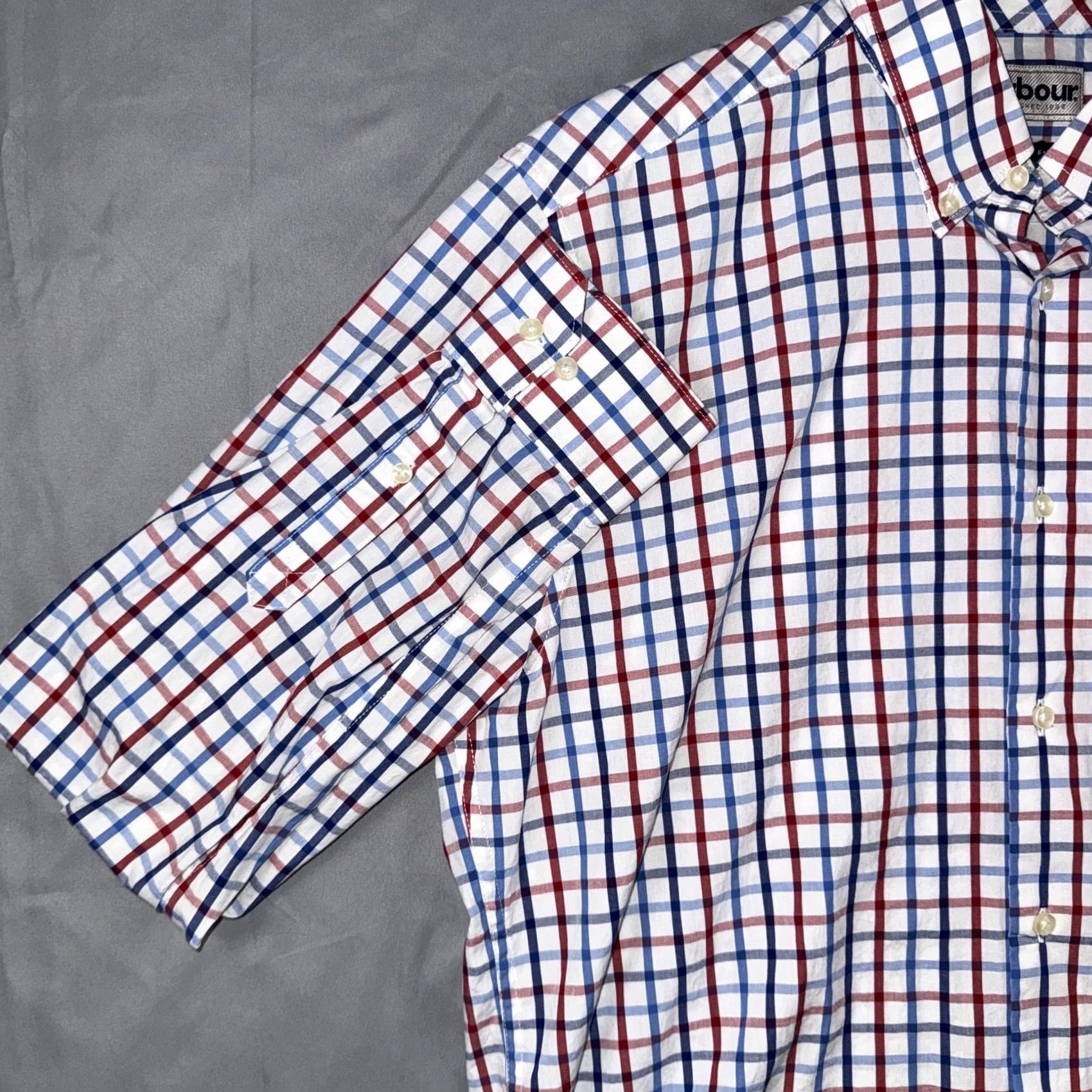 Barbour Barbour Shirt Mens Medium White Red Blue Check Button Front Long Sleeve Size US M / EU 48-50 / 2 - 7 Thumbnail
