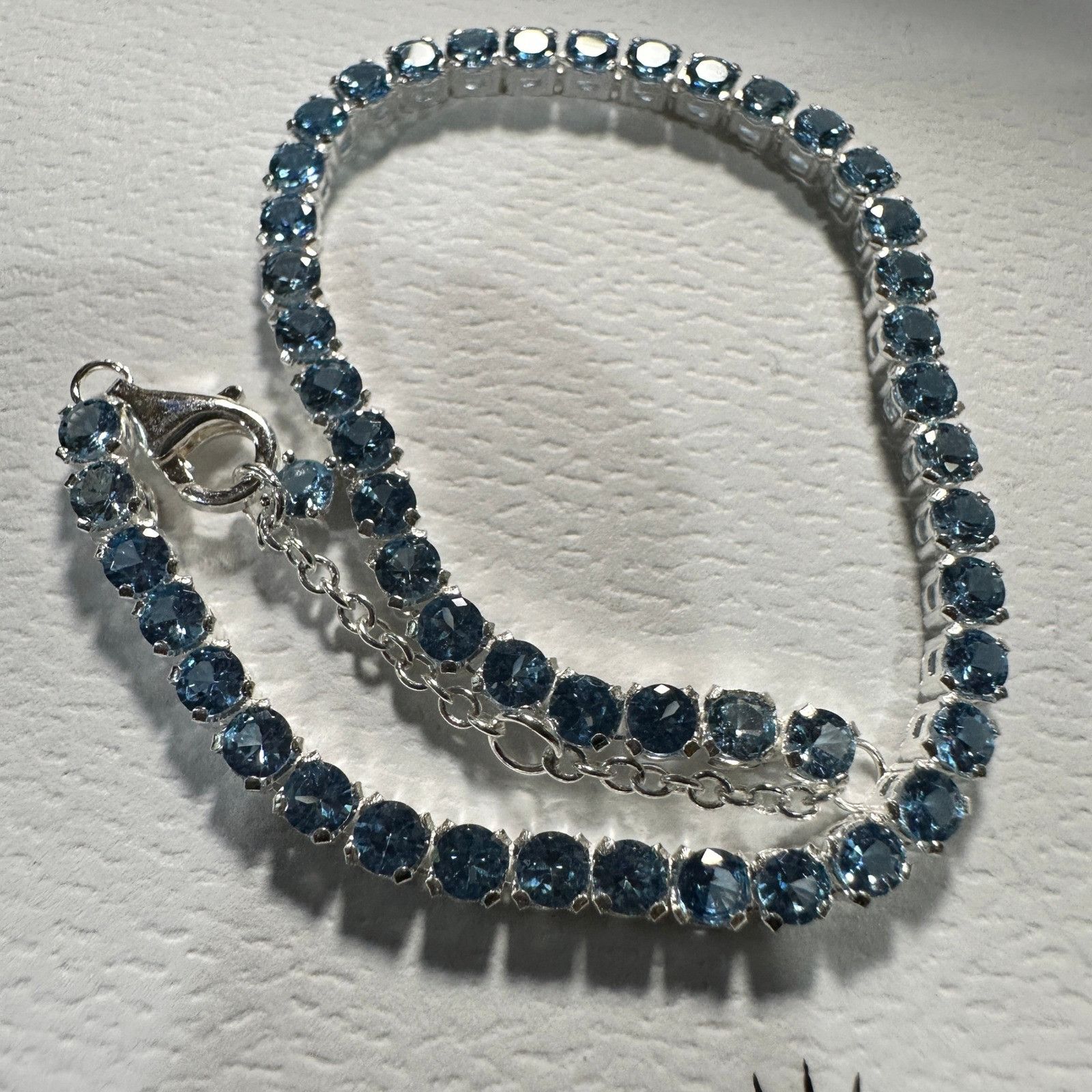 pandora Authentic Pandora, SZ 20CM, Silver Blue Crystal Tennis Brace Size ONE SIZE - 3 Thumbnail
