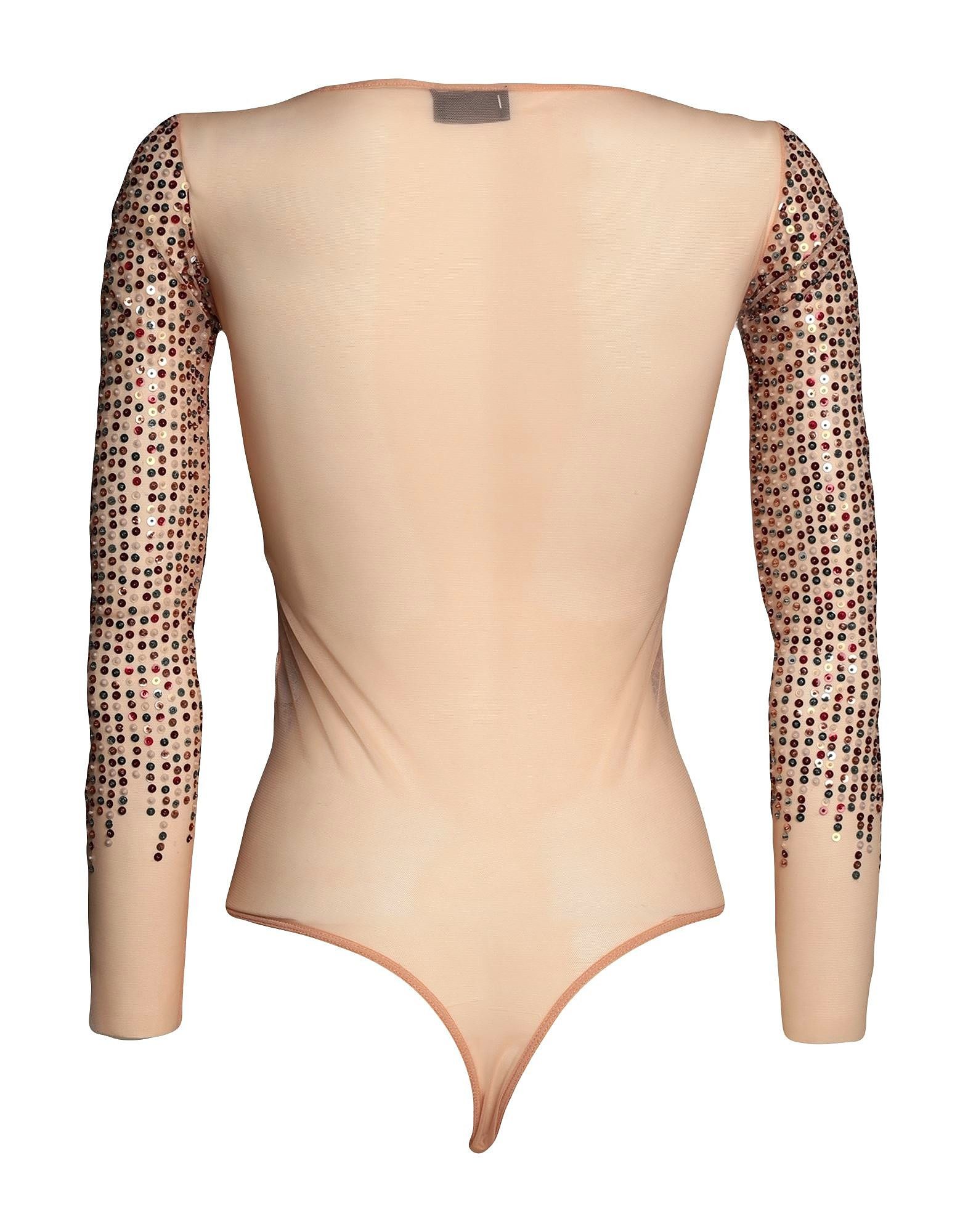 Elisabetta Franchi Embroidered party bodysuit in nude color Size S / US 4 / IT 40 - 2 Thumbnail