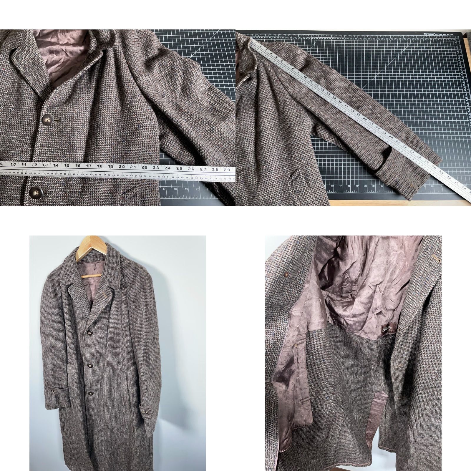 Harris Tweed VINTAGE Harris Tweed Overcoat Men 44 Gray Wool Coat 50s Gentry Penneys VTG Size US S / EU 44-46 / 1 - 9 Thumbnail