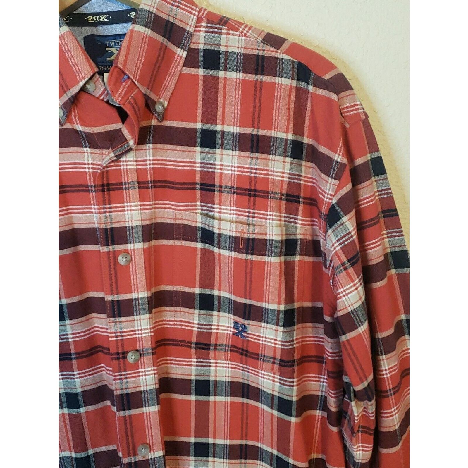 Wrangler Wrangler TwentyX 20X Red Plaid Long Sleeve Shirt Men's XL Size US XL / EU 56 / 4 - 2 Thumbnail
