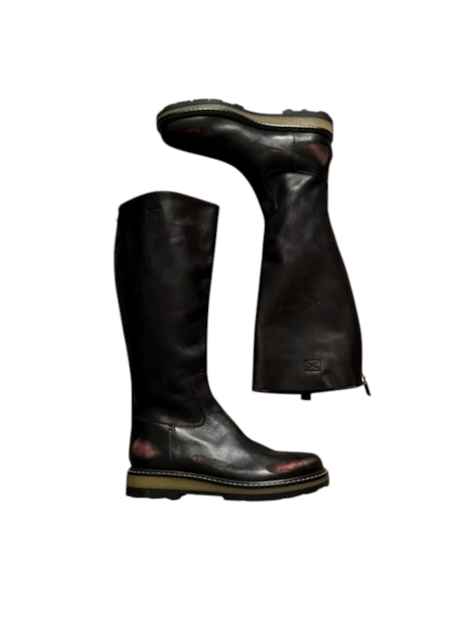 Dirk Bikkembergs Hand-Painted Leather Boots (Early 2000s)
