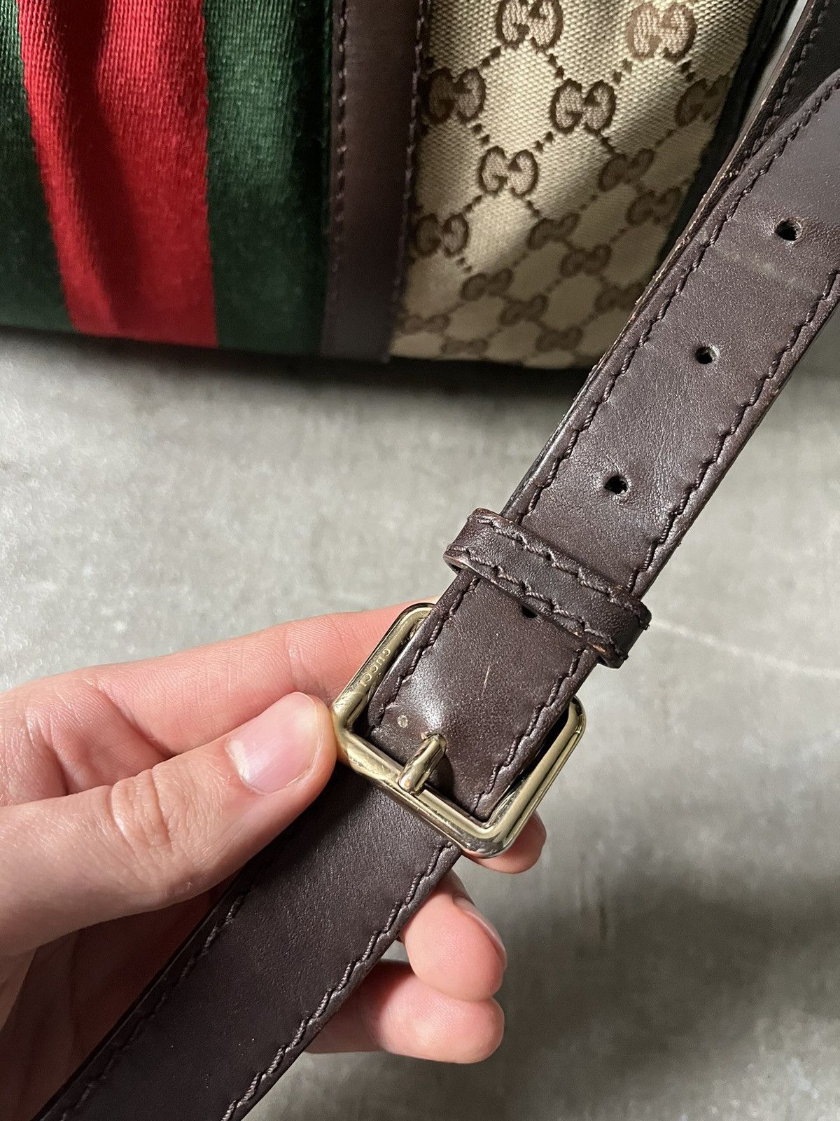 Gucci Vintage Gucci Boston bag leather beige brown Size ONE SIZE - 7 Thumbnail