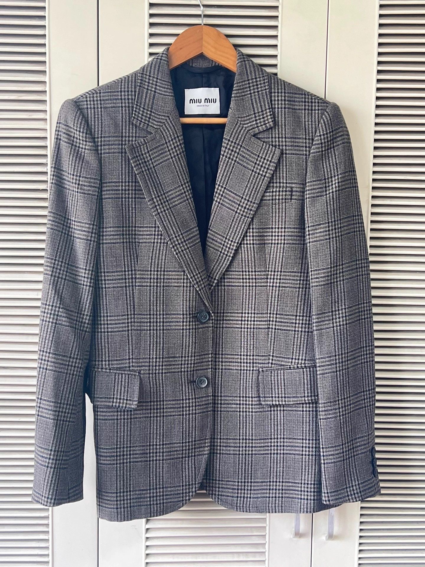 Miu Miu Miu Miu Plaid Blazer 36 Black Lining Size XS / US 0-2 / IT 36-38 - 1 Thumbnail