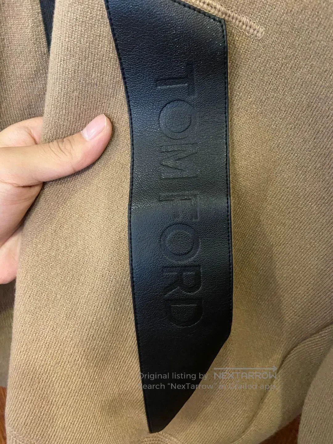 Tom Ford Beige Zip-Up Hoodie with Contrast Panels. Size US M / EU 48-50 / 2 - 4 Thumbnail