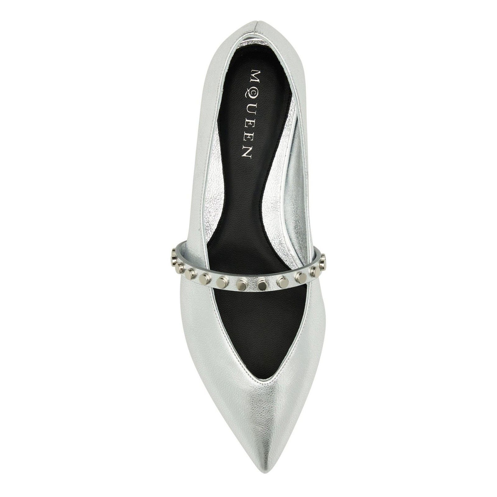 Alexander McQueen ALEXANDER MCQUEEN Stud Silver Leather Ballerina Flats New & Size US 9 / IT 39 - 4 Thumbnail
