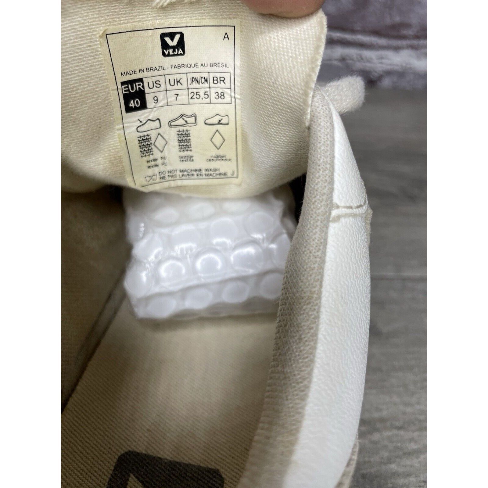 Veja L27 Veja V-12 White Leather Beige Low Top Lace Up Sneakers W Size US 9 / IT 39 - 9 Thumbnail