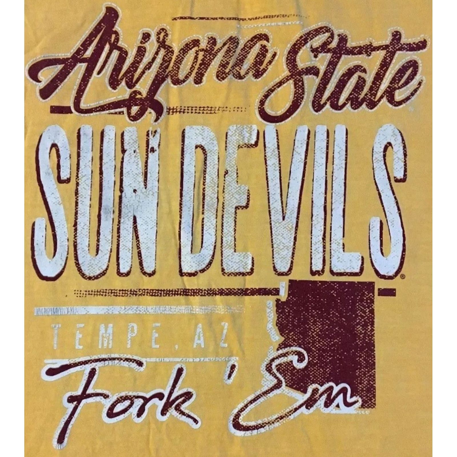 Vintage VINTAGE ASU Sun Devils T-Shirt Sleeveless L Yellow 90s Grunge Track & Field College Refurbished Fork Em Tank Top Mens Size US L / EU 52-54 / 3 - 3 Thumbnail