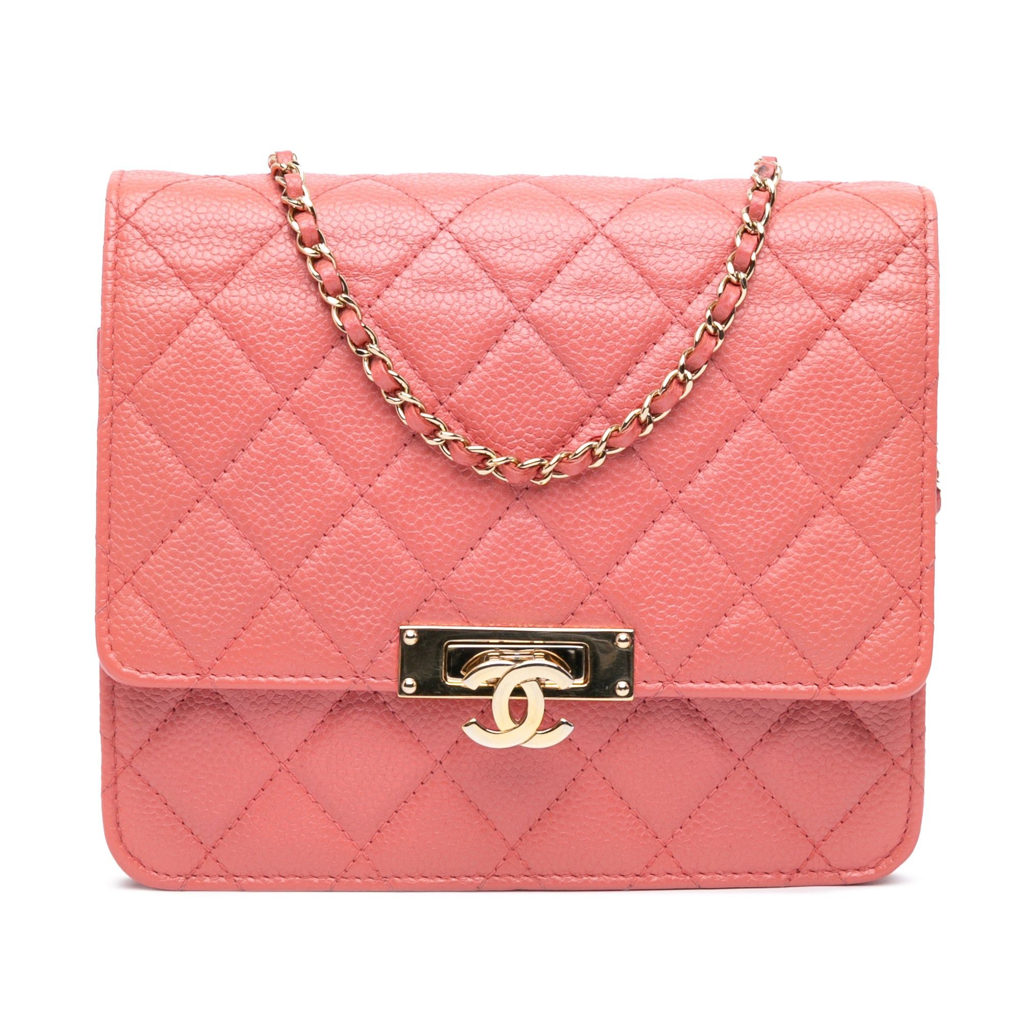 Chanel Chanel Quilted Caviar Golden Class Wallet On Chain Pink Size ONE SIZE - 1 Thumbnail