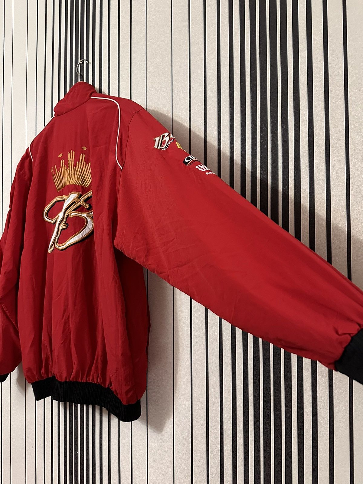 Budweiser 00’s Nascar Bud Y2k Multi-Patched Red Racing Jacket Size US XL / EU 56 / 4 - 13 Thumbnail