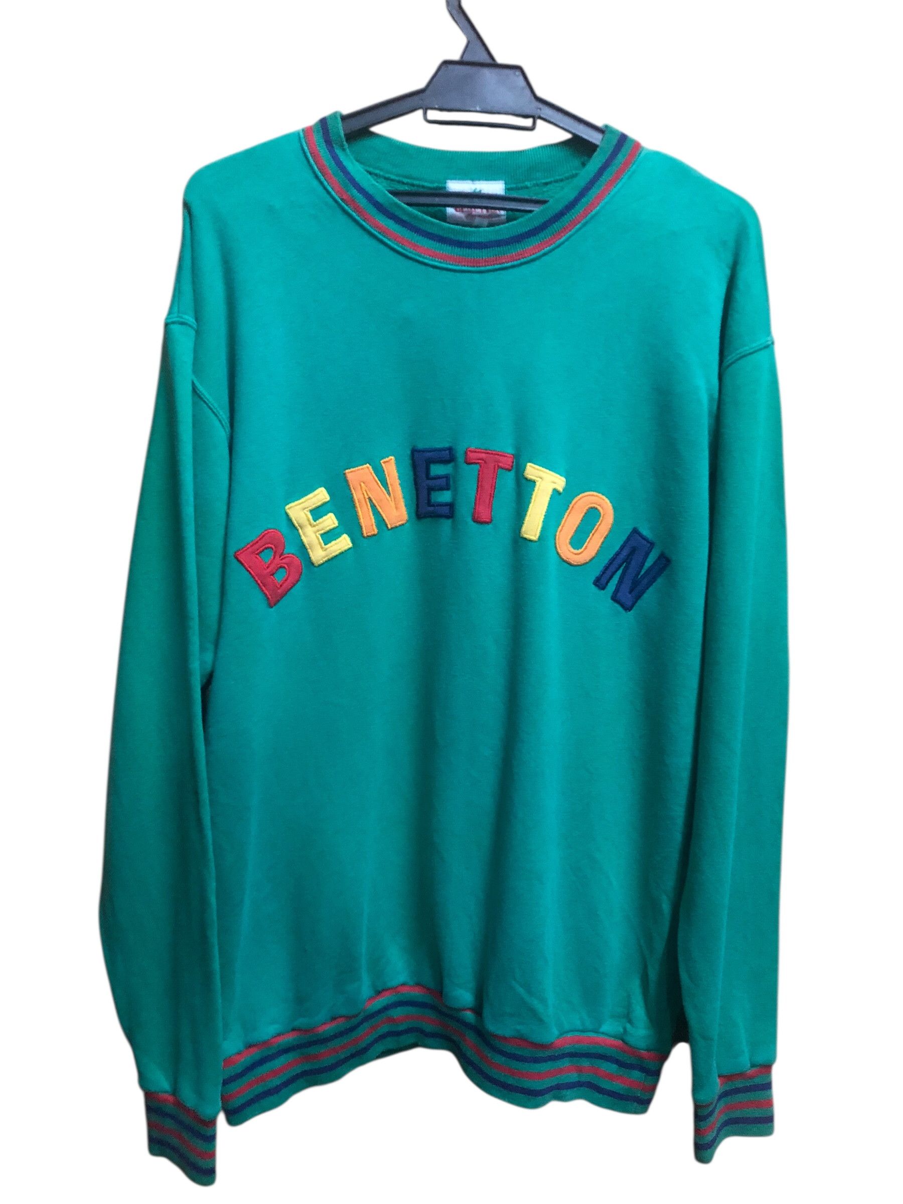 Benetton Vintage Benetton Big Embroidered Logo Sweatshirt Size US M / EU 48-50 / 2 - 1 Thumbnail