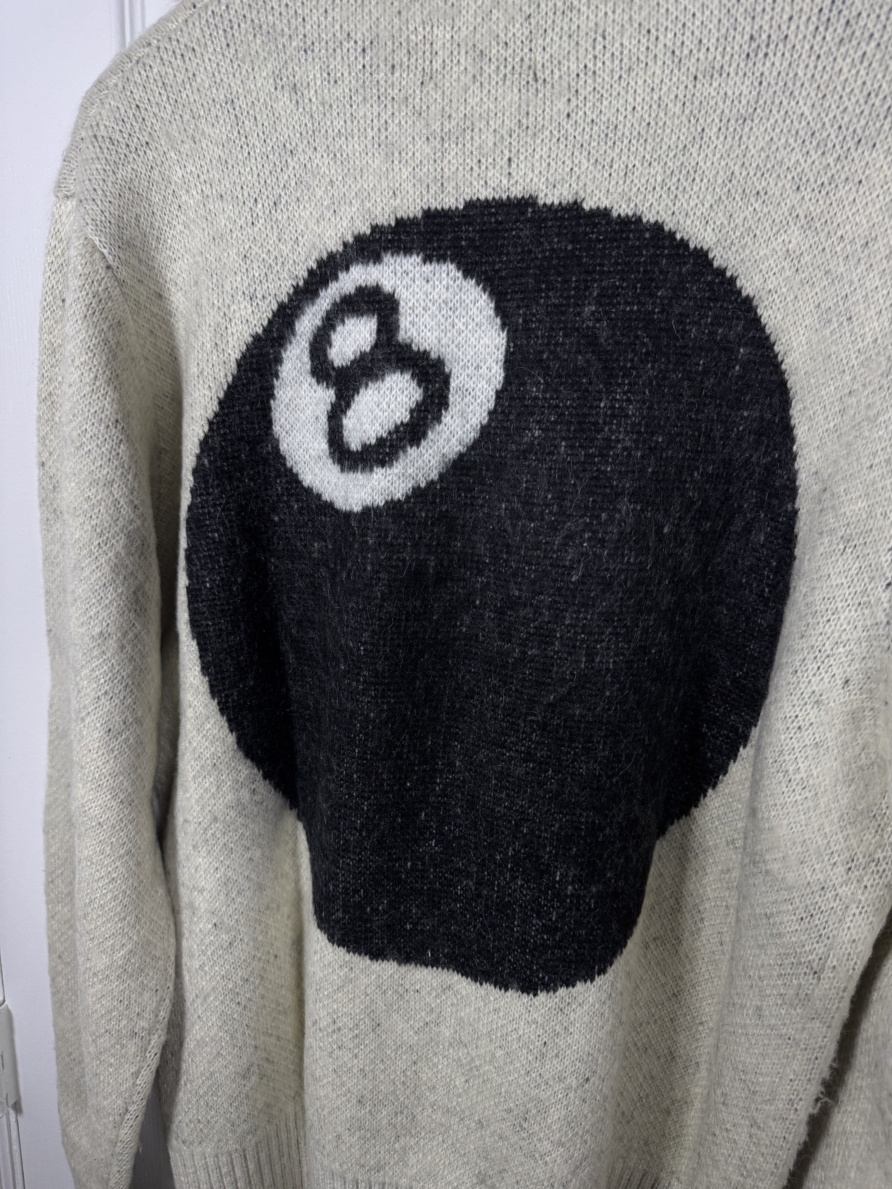 Stussy 8 Ball Brushed Mohair Sweater Cream XL Size US XL / EU 56 / 4 - 4 Thumbnail
