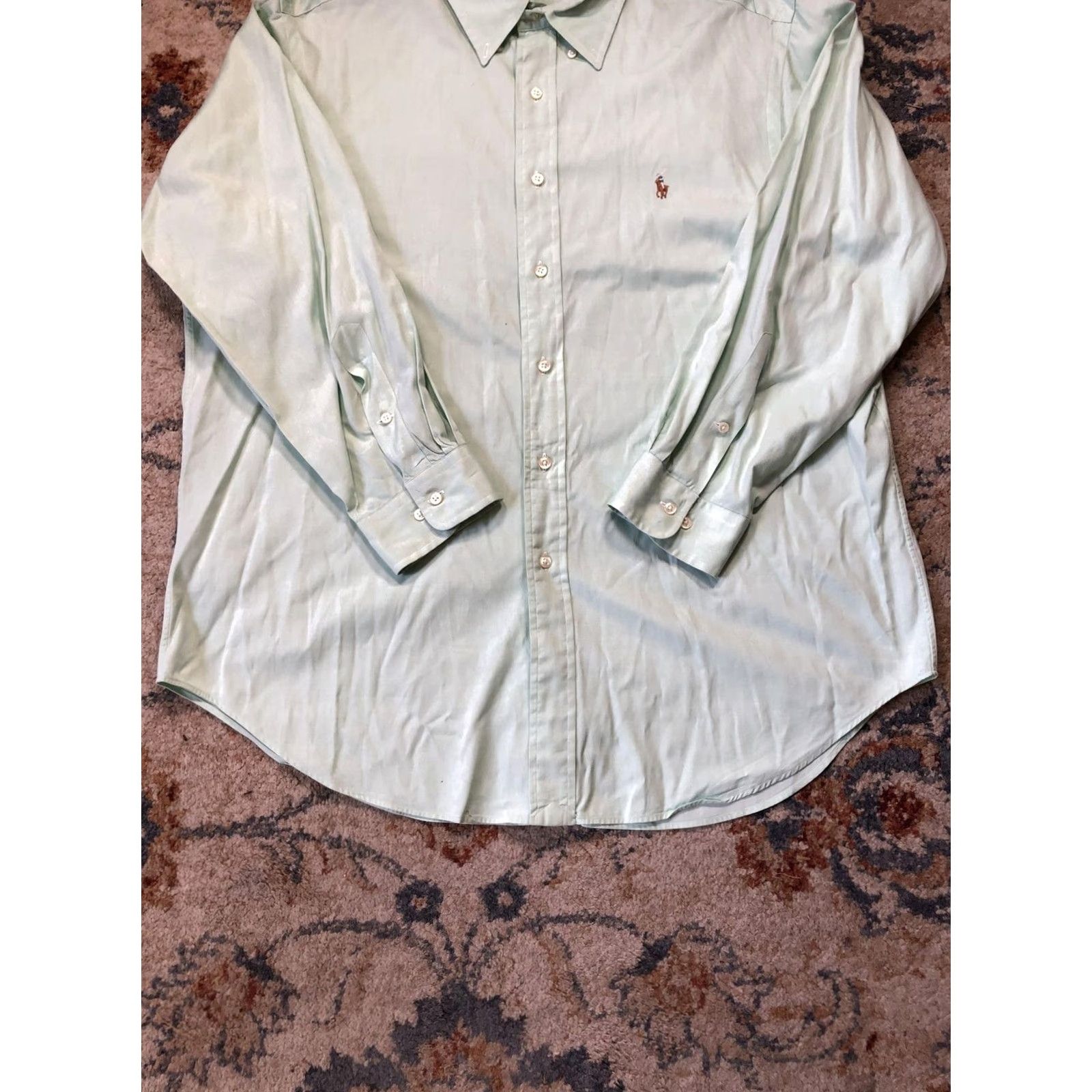 Ralph Lauren Ralph Lauren Shirt Mens Large Light Green Classic Fit Button Down Oxford Pony Shirt Size US L / EU 52-54 / 3 - 5 Thumbnail