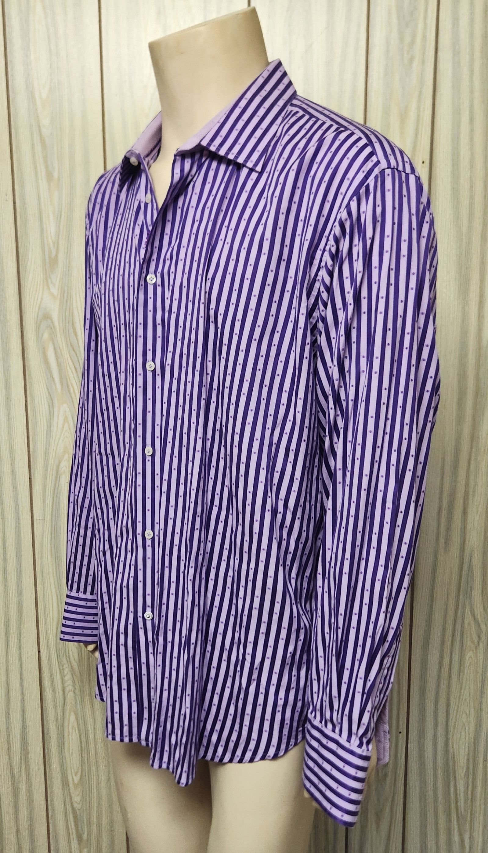 Robert Graham Robert Graham shirt XXL men's purple stripe Size US XXL / EU 58 / 5 - 2 Thumbnail