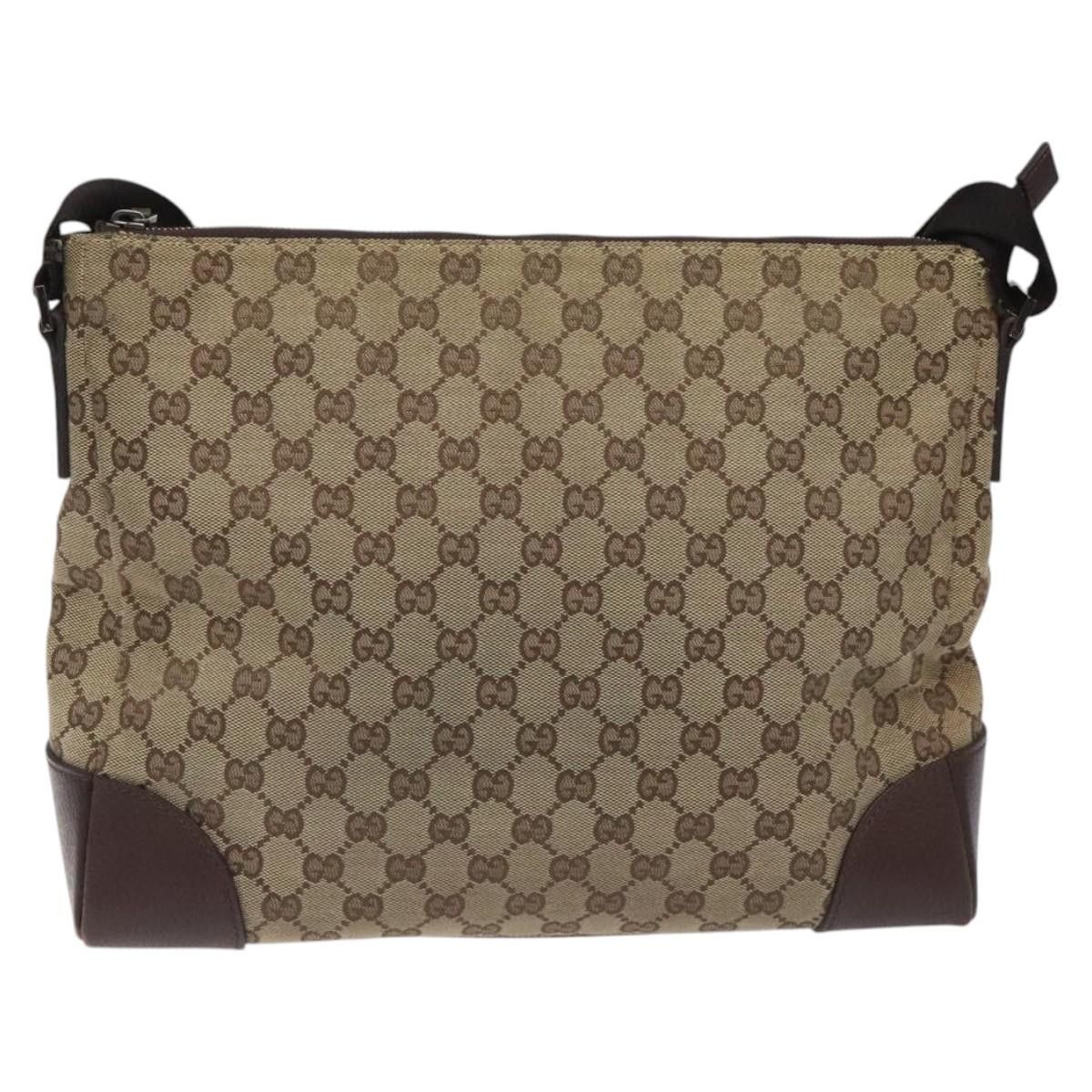 Gucci GUCCI GG Canvas Shoulder Bag Beige Silver Size ONE SIZE - 3 Thumbnail