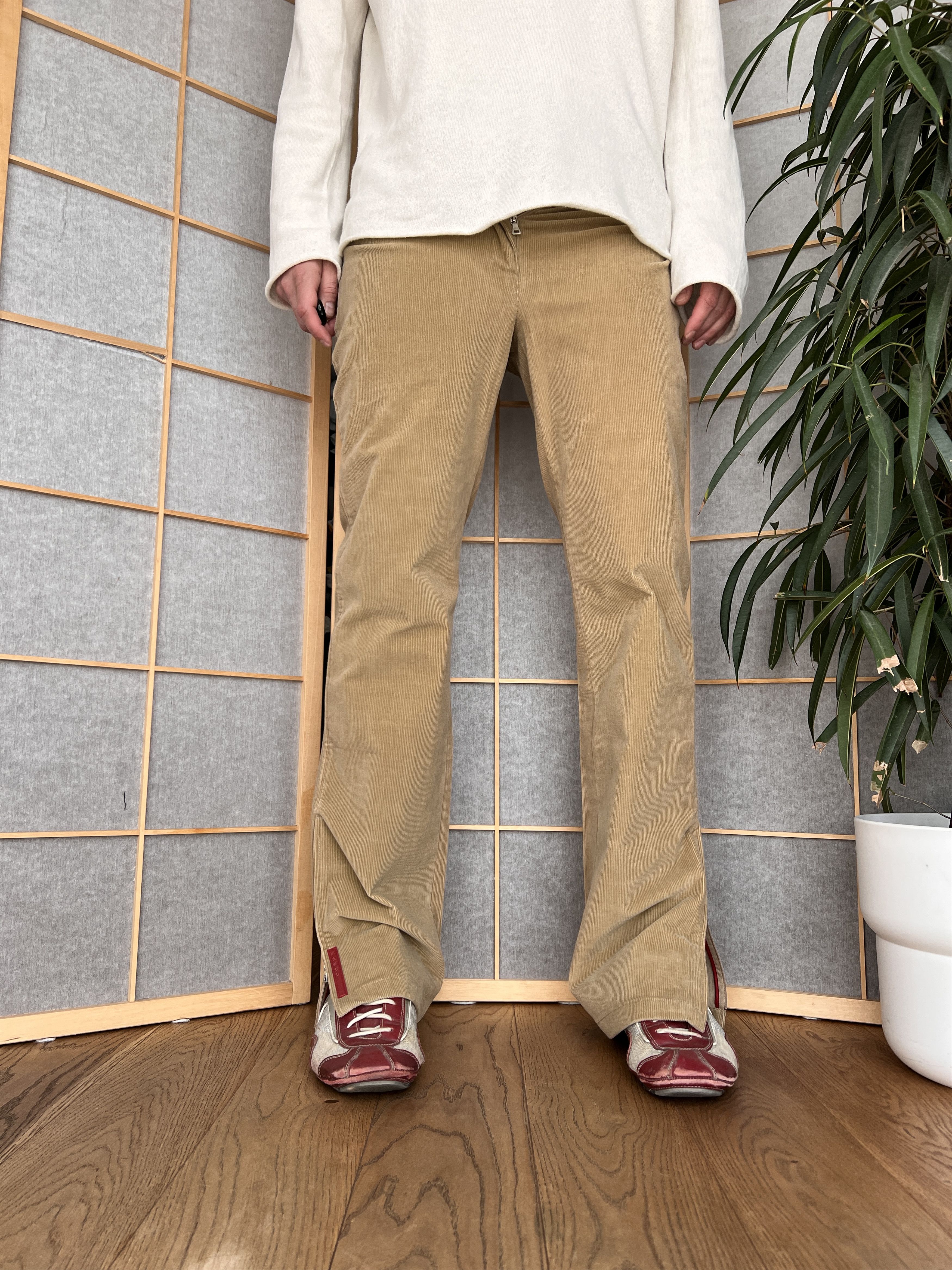 Prada Prada VTG 2000s corduroy bootcut flared pants luxury red tab Size US 31 - 25 Thumbnail