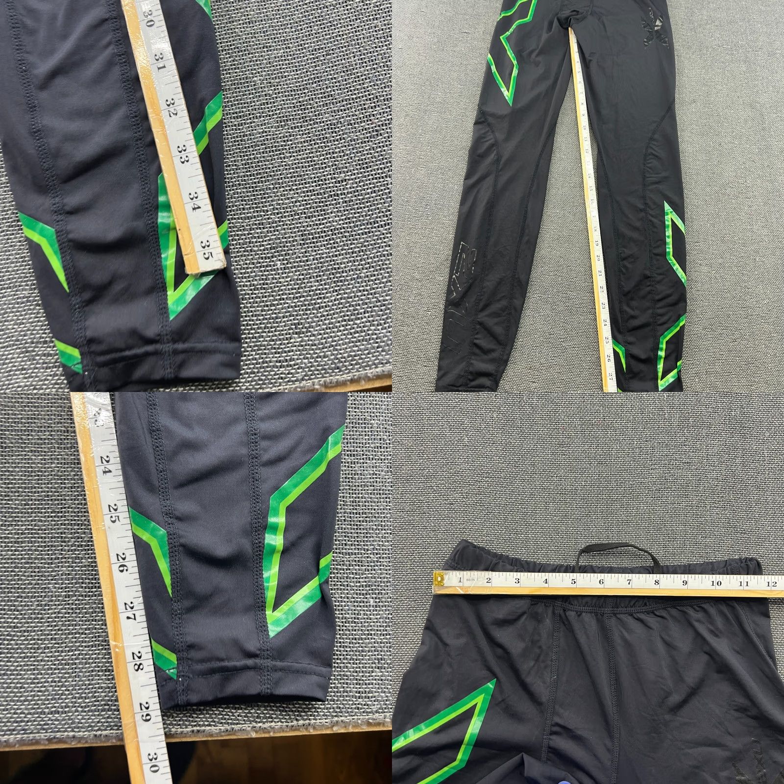 2XU 2XU Mens Compression Pants LT Sport Spandex Elite Black Tights Athletic Size US 33 - 8 Thumbnail