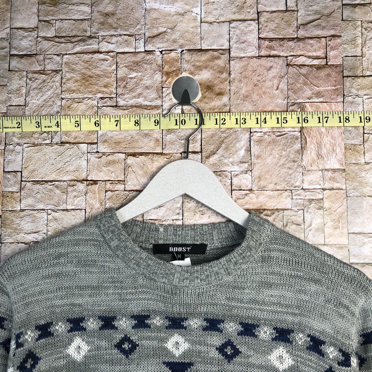 Vintage Boost Grey navajo art design sweatshirt Knitwear #A257 Size US S / EU 44-46 / 1 - 4 Thumbnail