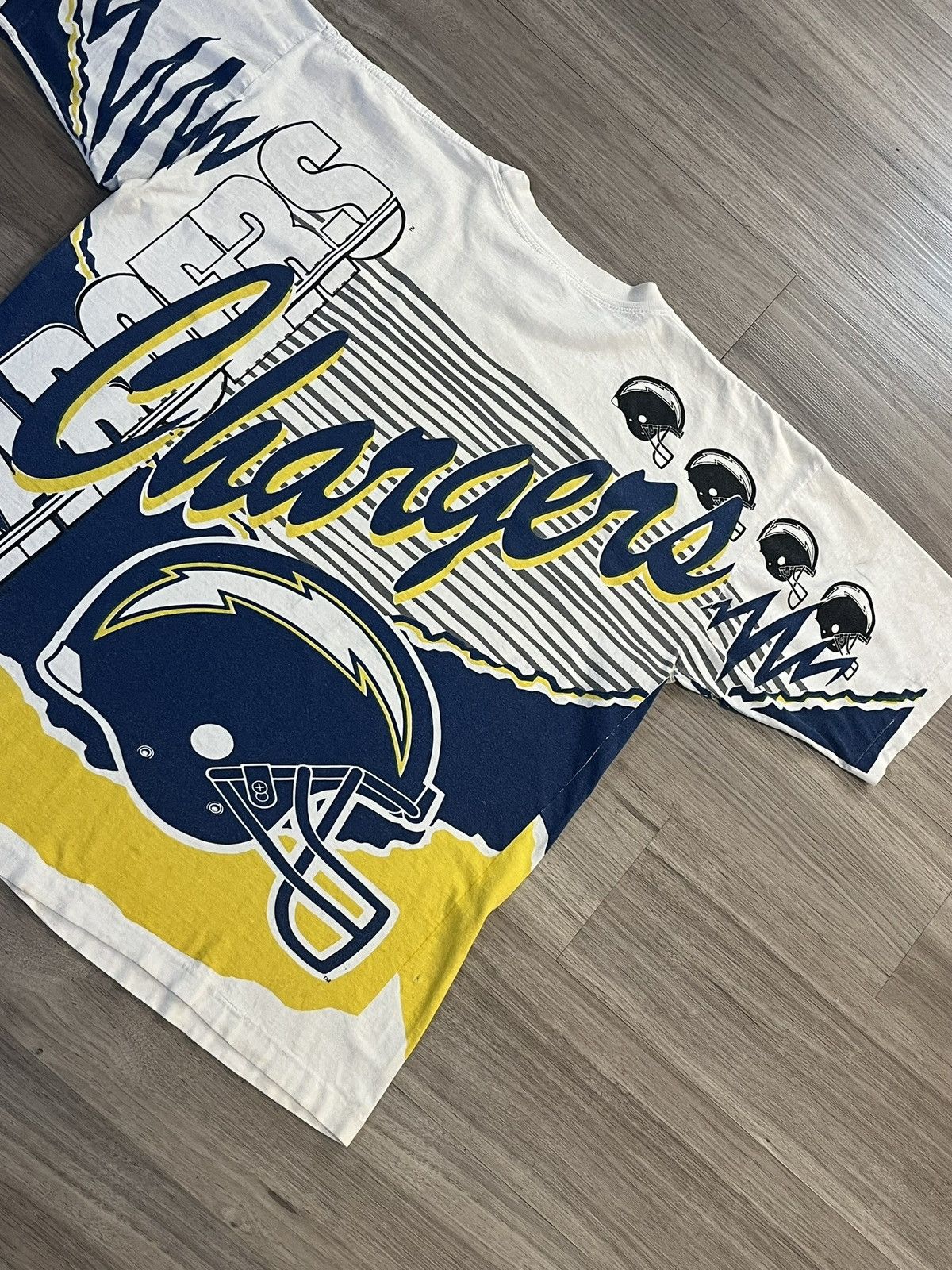 Vintage 90s AOP San Diego Chargers Magic Johnson T’s Shirt