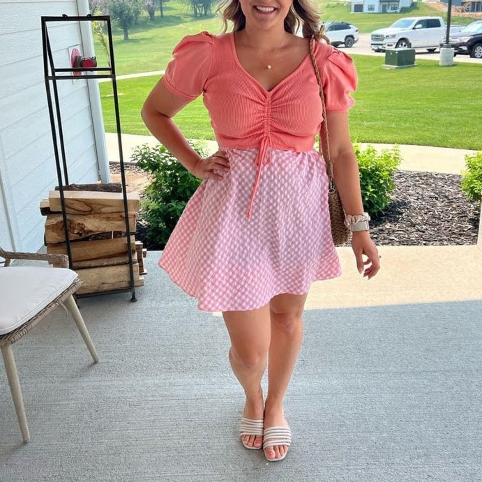 Hutch Louna Pink Colorblock Mini Dress (Gently Used) (item #070) Size L / US 10 / IT 46 - 8 Thumbnail