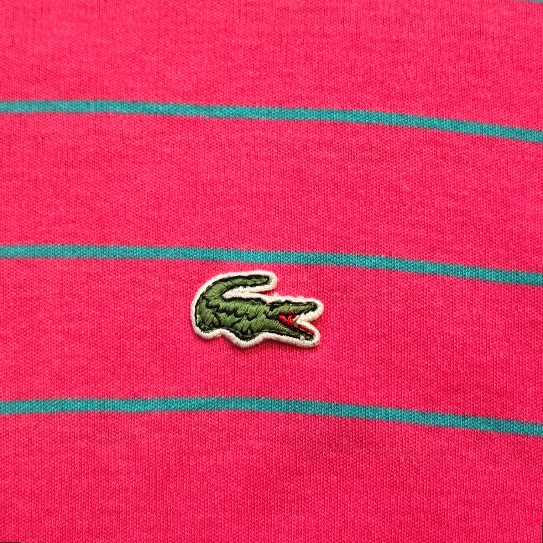 Izod VINTAGE Izod Lacoste Top Womens Medium Pink Turtleneck Striped Long Sleeve 80s Size M / US 6-8 / IT 42-44 - 6 Thumbnail