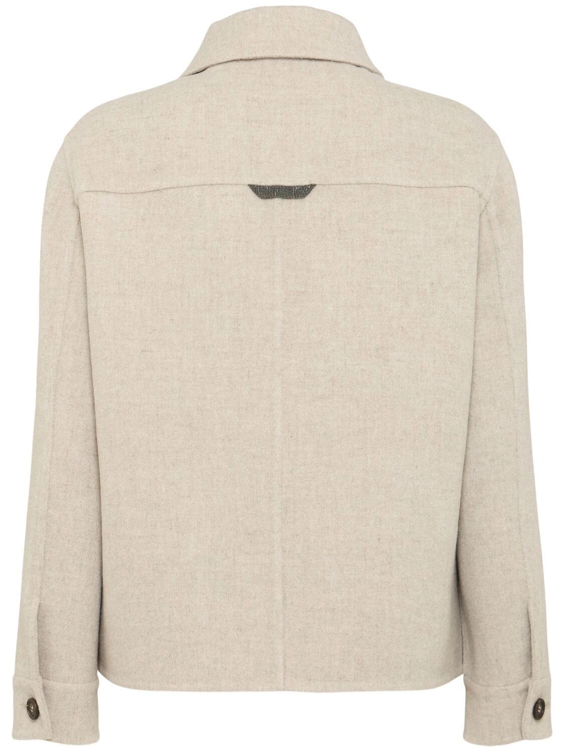 BRUNELLO CUCINELLI Beige Wool/Cashmere Coat New & Authentic
