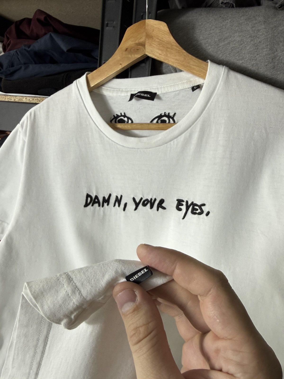Diesel Diesel Graphic T-Shirt “Damn Your Eyes” White Tee Streetwear Size US L / EU 52-54 / 3 - 5 Thumbnail