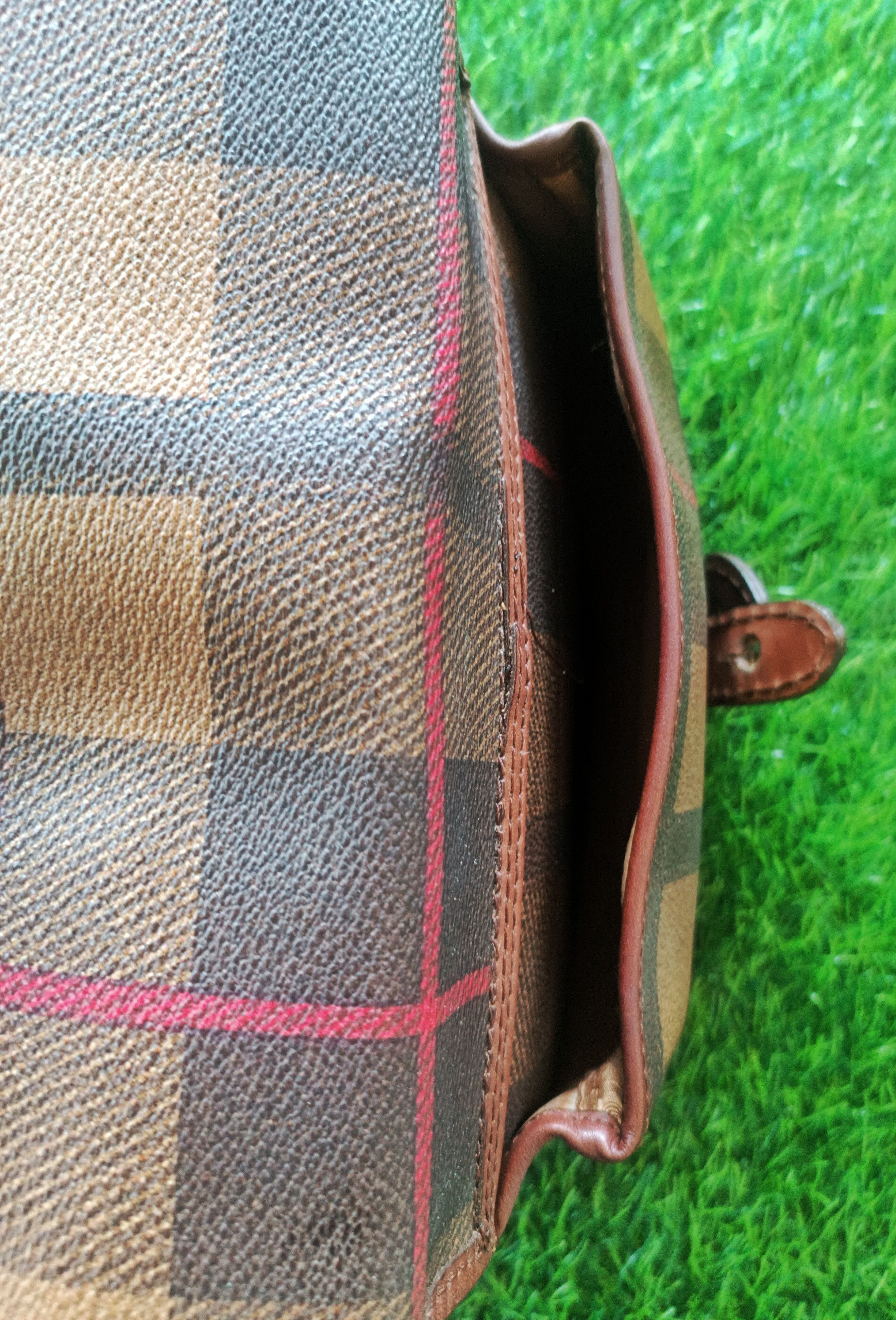 Leather × Vintage GIAMAX VINTAGE CHECK MONOGRAM LEATHER SLING BAG Size ONE SIZE - 4 Thumbnail