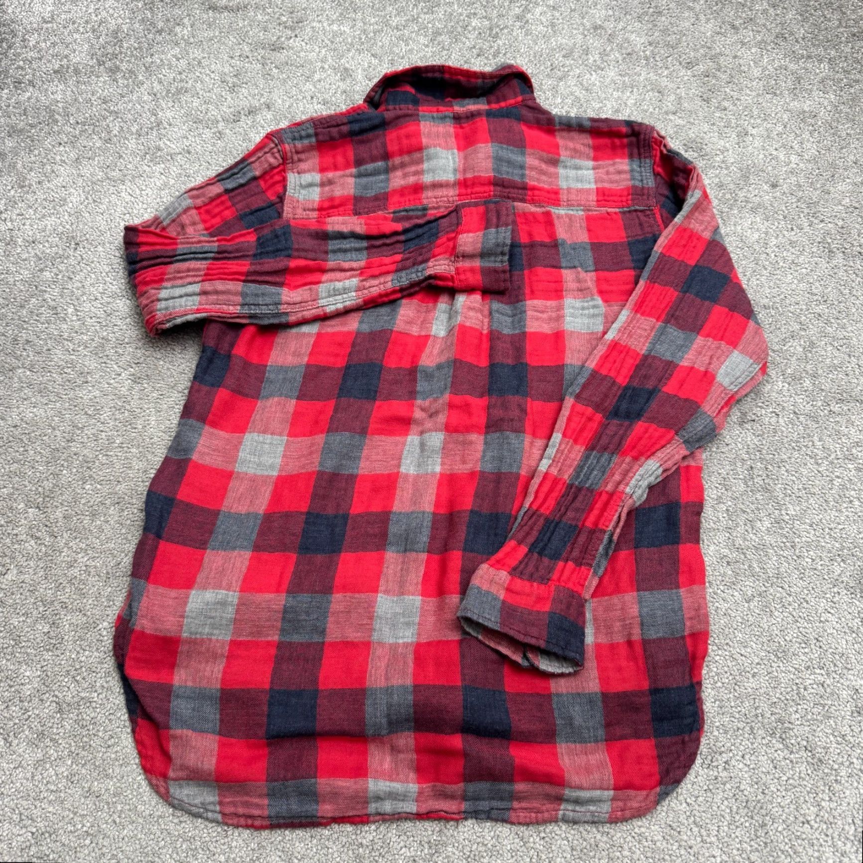 Faherty Faherty Flannel Shirt Womens Medium Red Plaid Cotton Long Sleeve Casual Top Size M / US 6-8 / IT 42-44 - 2 Thumbnail