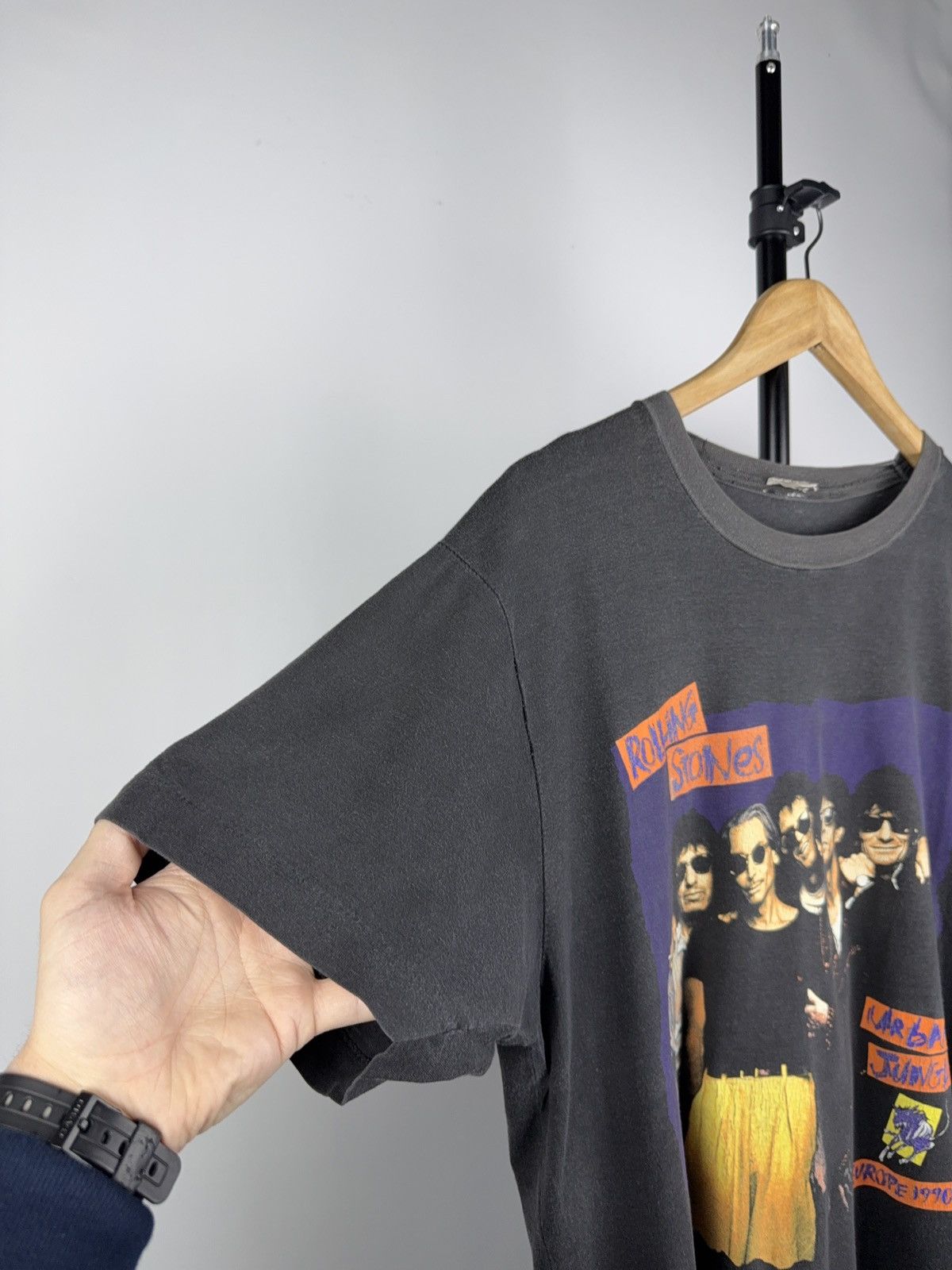 Band Tees × The Rolling Stones × Vintage Vintage 90's Faded The Rolling Stones 1990 Tour T-shirt Size US L / EU 52-54 / 3 - 6 Thumbnail