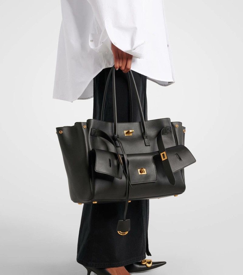 Balenciaga 2024 Runway Bel Air XL Carry All Black Leather Size ONE SIZE - 10 Thumbnail