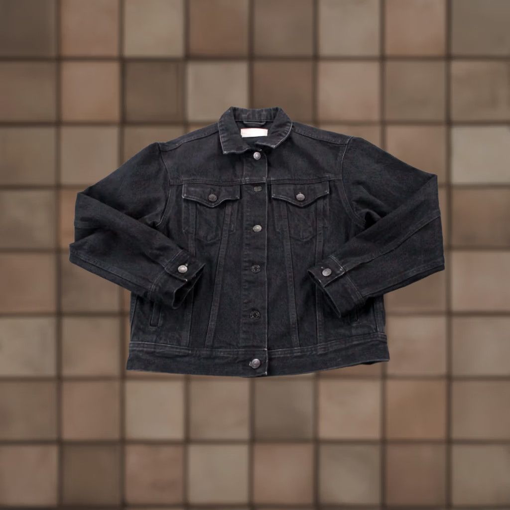 Everlane Everlane Jacket Womens M Black Denim Trucker Workwear Casual Pocket Logo Size 32" / US 10 / IT 46 - 1 Thumbnail