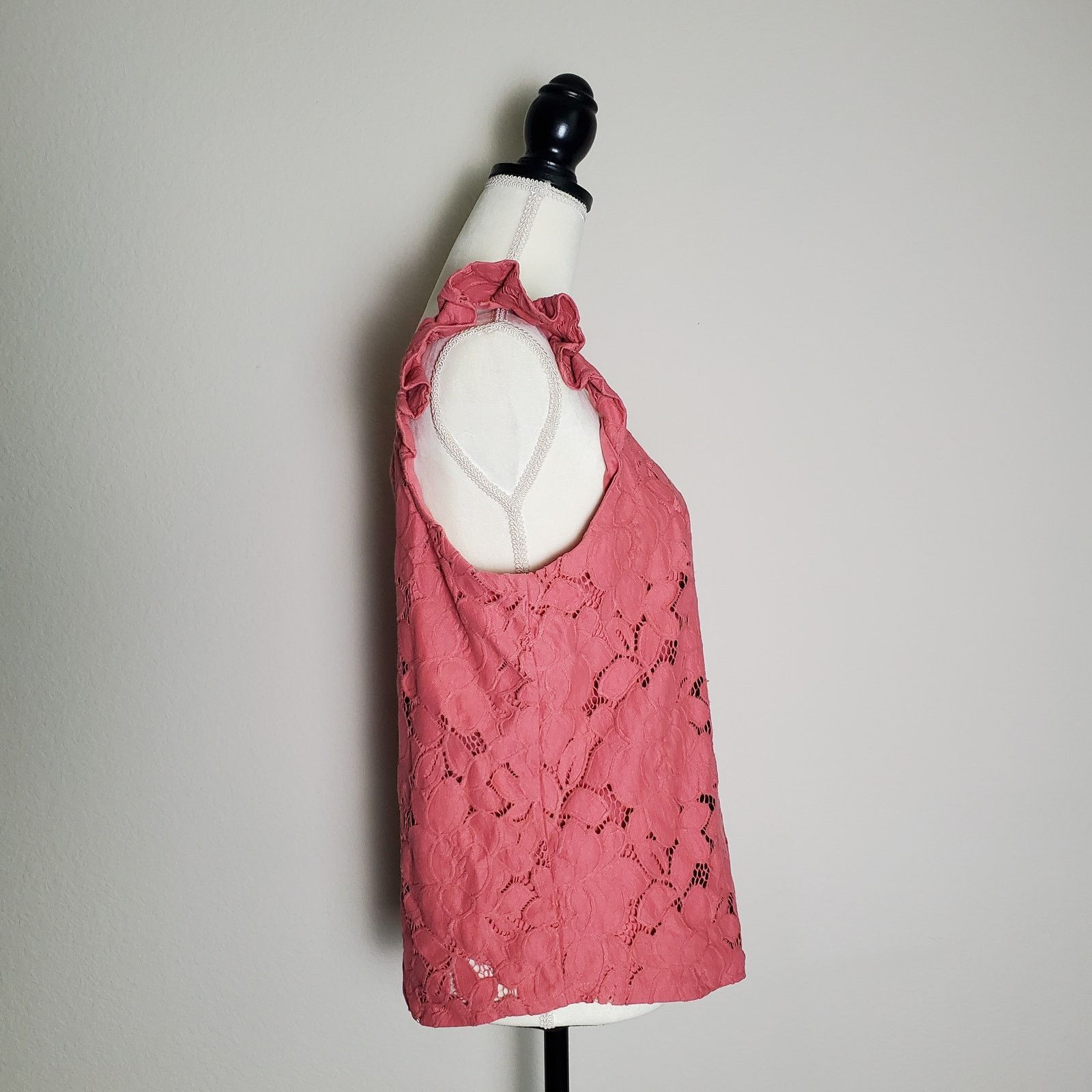 Nordstrom Monteau Mauve Pink Lace Top XL Size XL / US 12-14 / IT 48-50 - 2 Thumbnail
