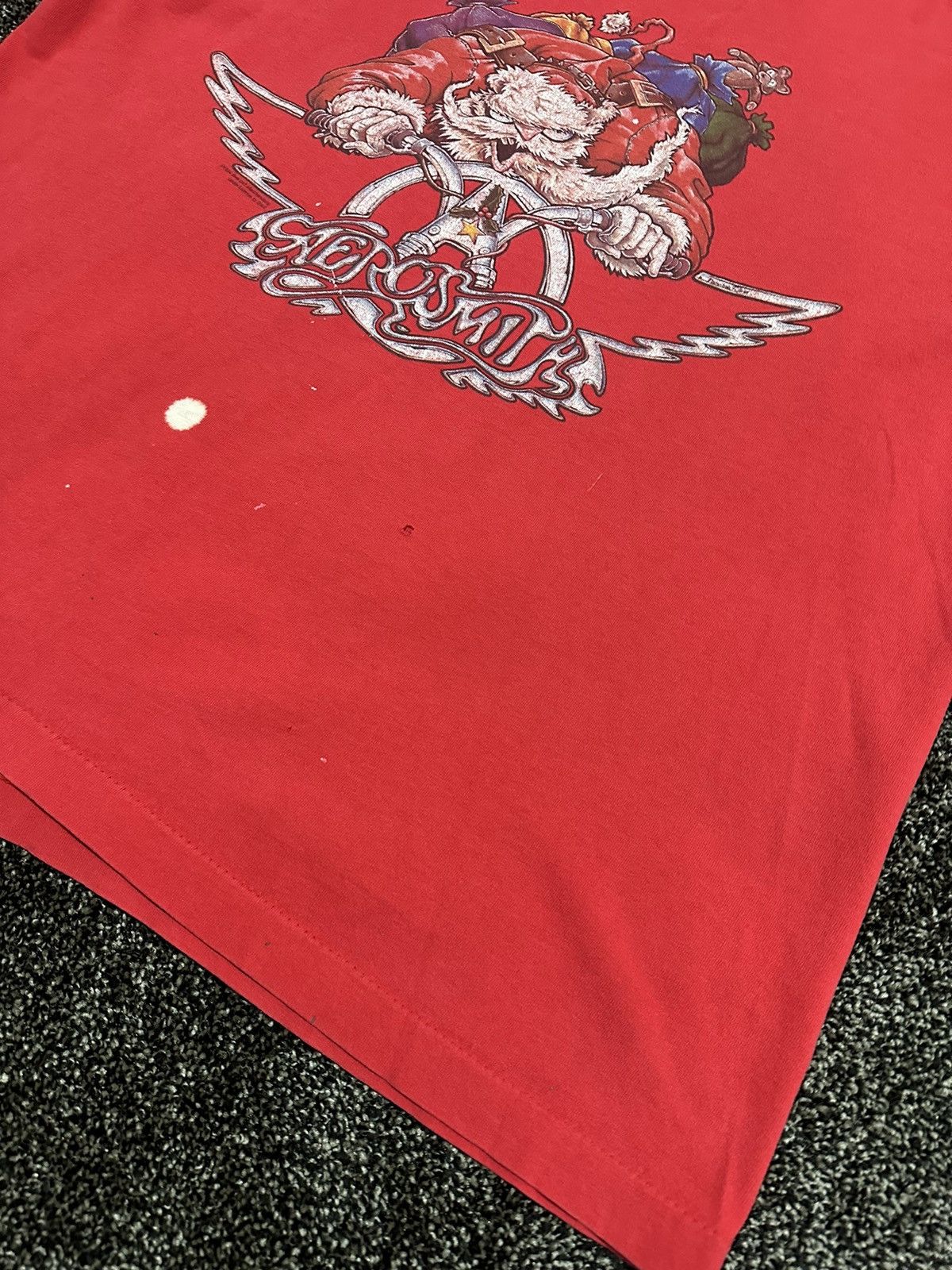 Aerosmith Vintage Aerosmith 1994 Red Cartoon Christmas Biker T-Shirt Size US XL / EU 56 / 4 - 10 Thumbnail