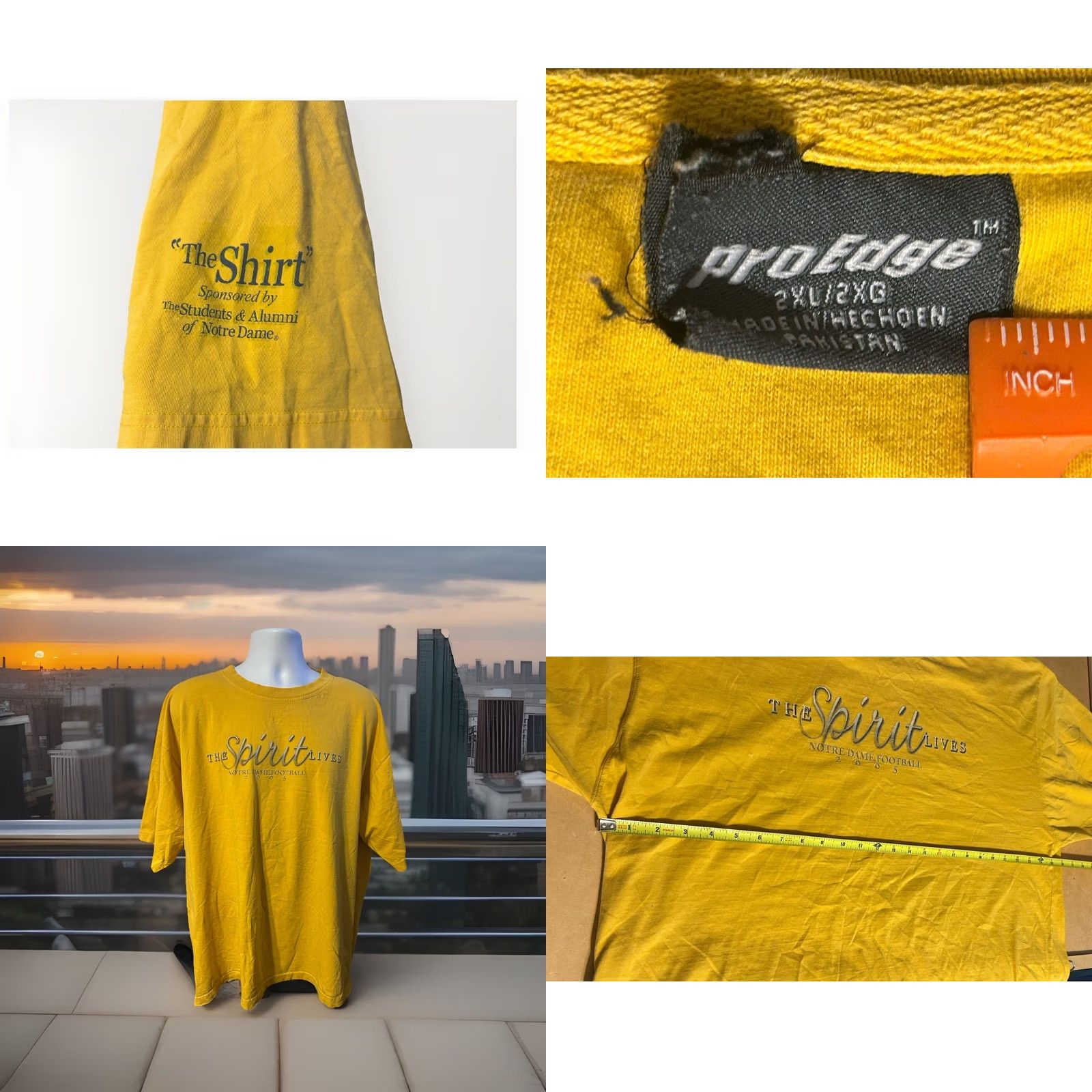 ESPIRIT Nike Shirt Vintage Football 2005 - Men's, 2XL, Yellow - Vintage Shirt Size US XXL / EU 58 / 5 - 8 Thumbnail