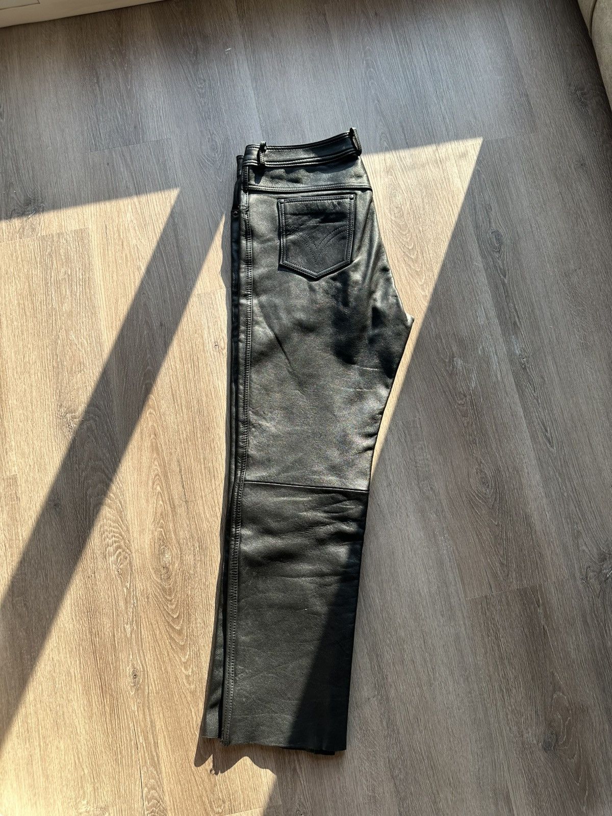 Custom Korean Calfskin Leather Pants